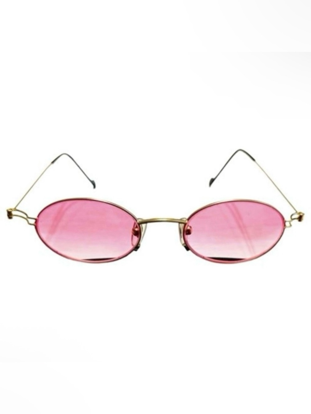VERY RARE Authentic Gucci Coogi Brand Name Gold Metal Frame Pink Tint Sunglasses